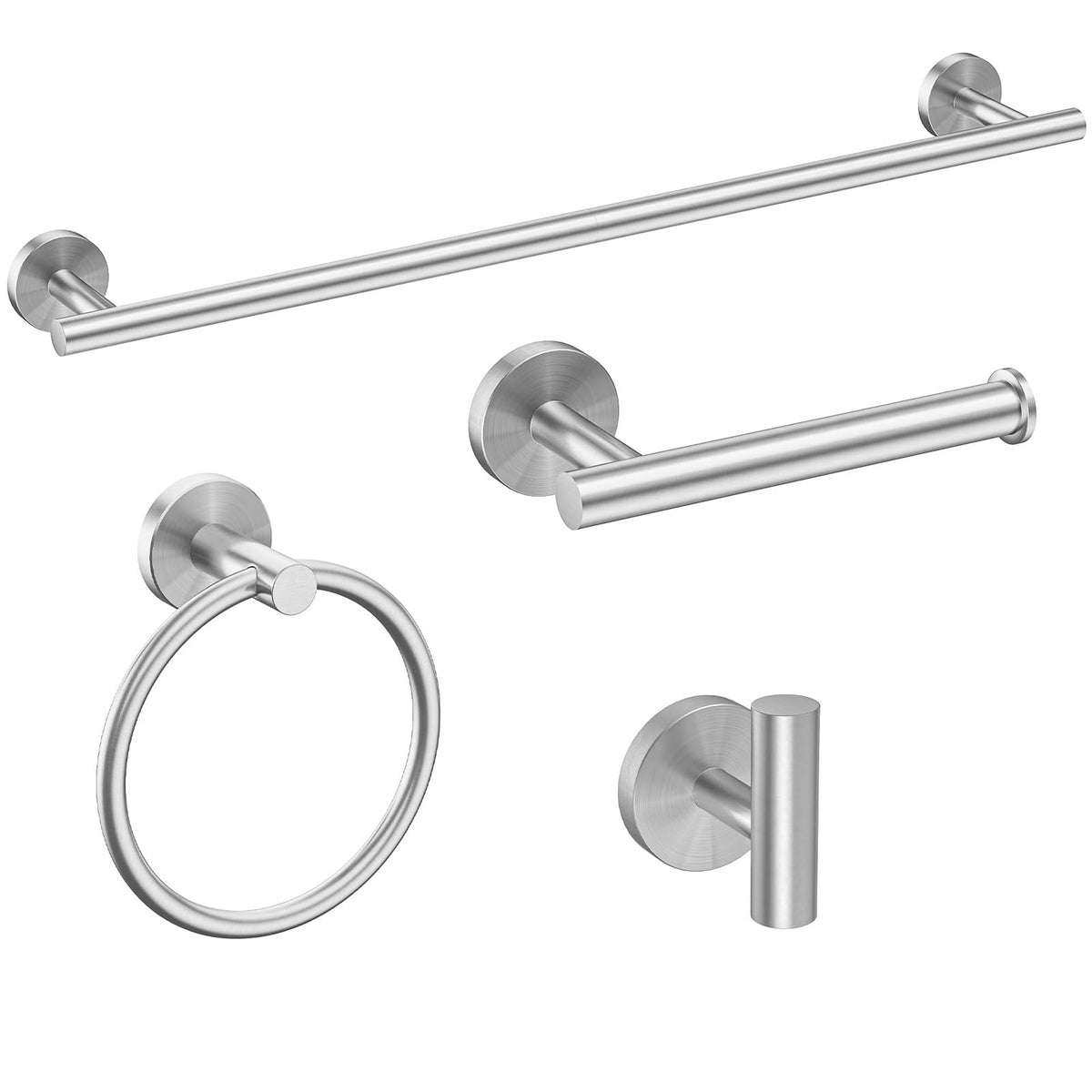 USHOWER Brushed Nickel 24-Inch Towel Bar for tidy bathroom storage