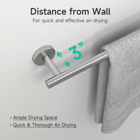 USHOWER 4-Piece Brushed Nickel set mounted on wall