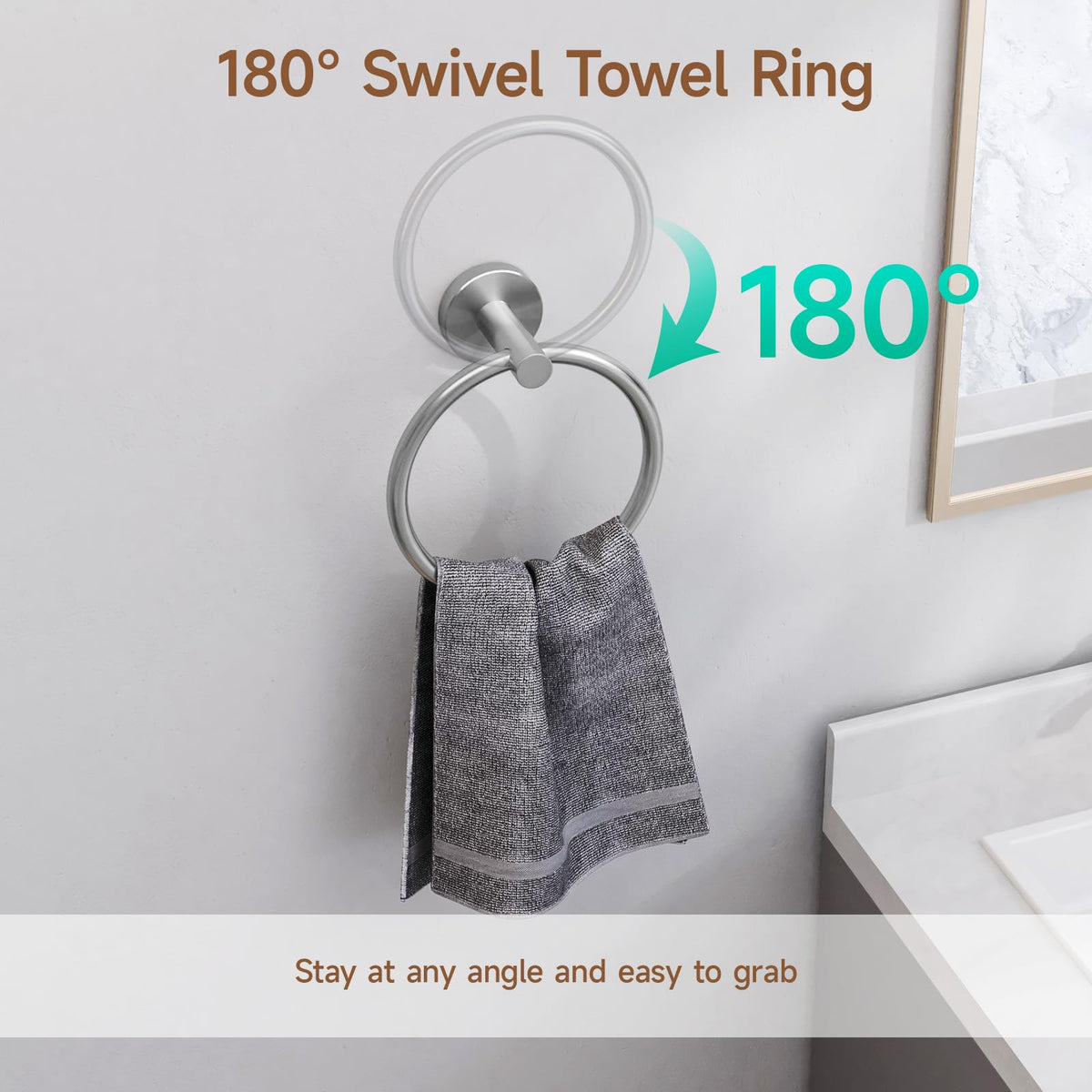 USHOWER Brushed Nickel Robe Hook for robes and towels