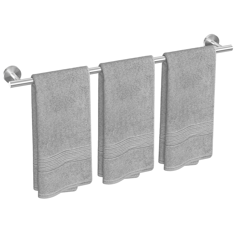 USHOWER brushed nickel towel bar front view for a modern bathroom