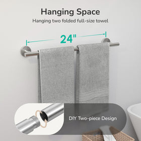 USHOWER Brushed Nickel Towel Bar with 3-inch clearance for quick drying