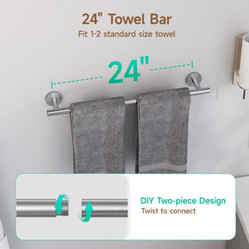 USHOWER Brushed Nickel Towel Ring keeps essentials accessible