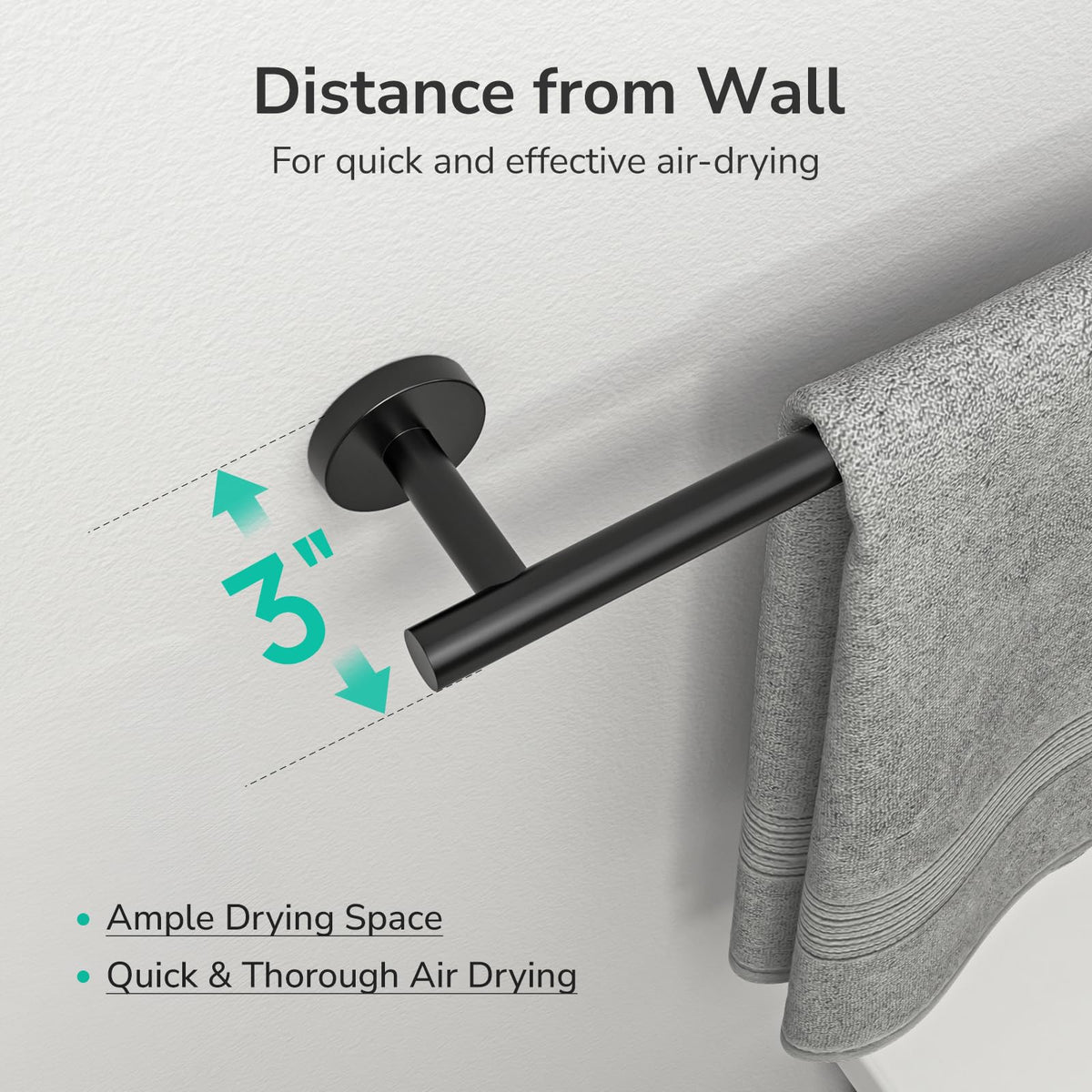 USHOWER matte black finish close-up highlighting modern aesthetic