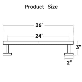 USHOWER towel bar two-part assembly shown for easy setup