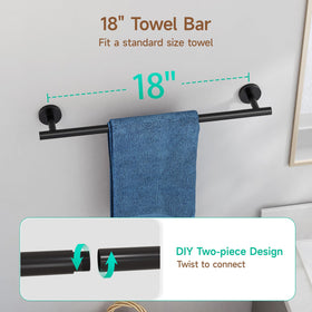 USHOWER towel ring in matte black keeps towels accessible