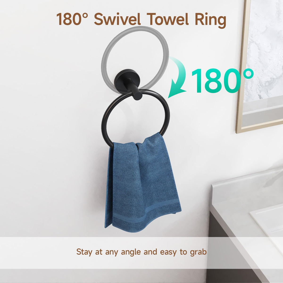 USHOWER toilet paper holder in matte black finish for stylish reliability