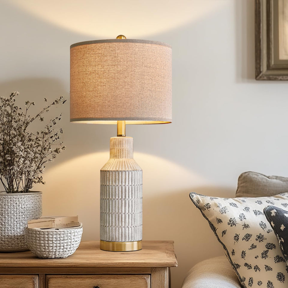 USumkky 25-inch ceramic lamp base enhances modern living spaces.
