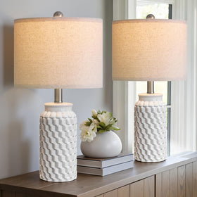 USumkky living room lamps in white ceramic add subtle decor and soft glow