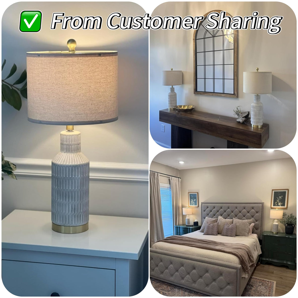 USumkky set of 2 lamps ideal for matching pairs on nightstands or desks.