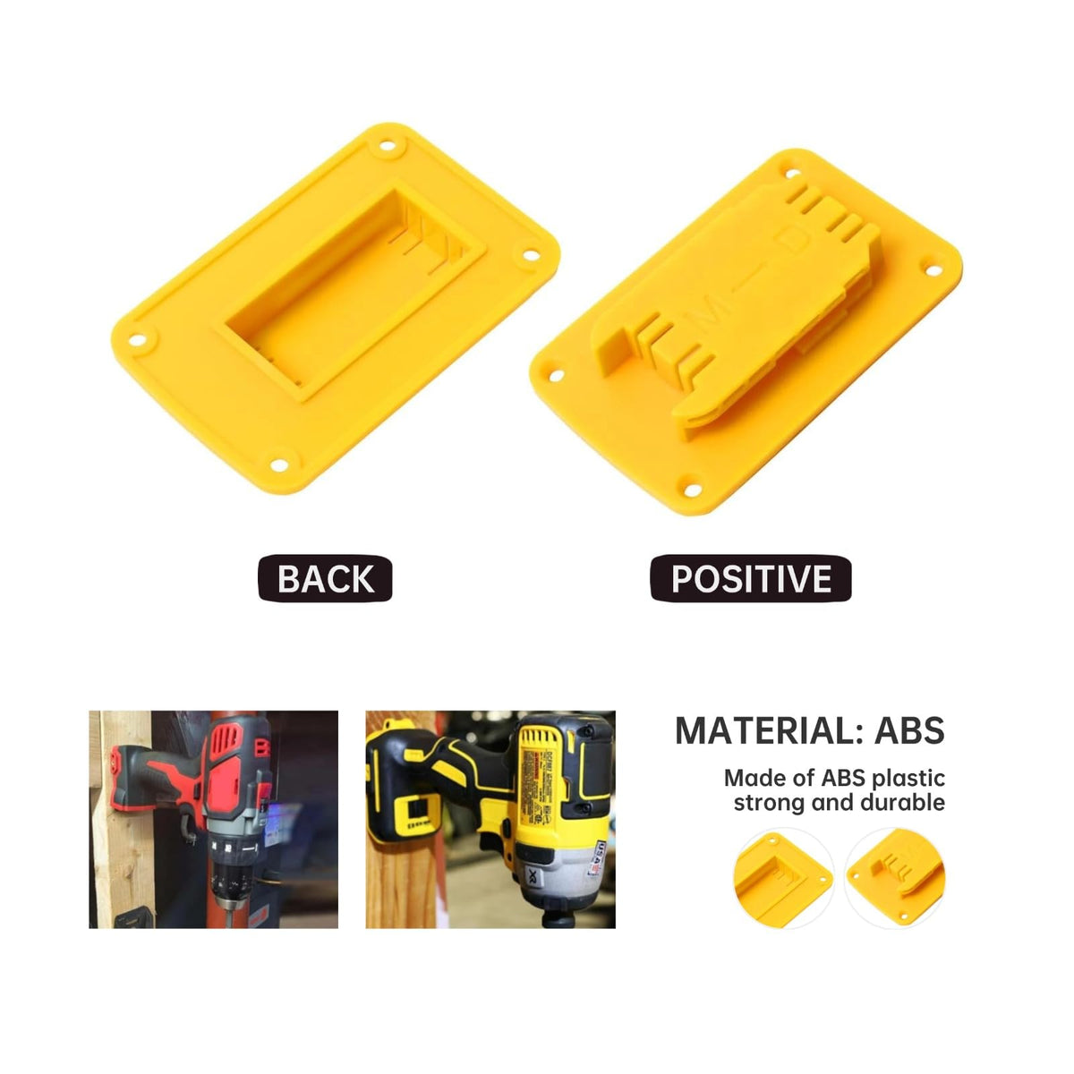 UT-LNTELA battery mounts wall rack securely holding Dewalt 20V/60V batteries
