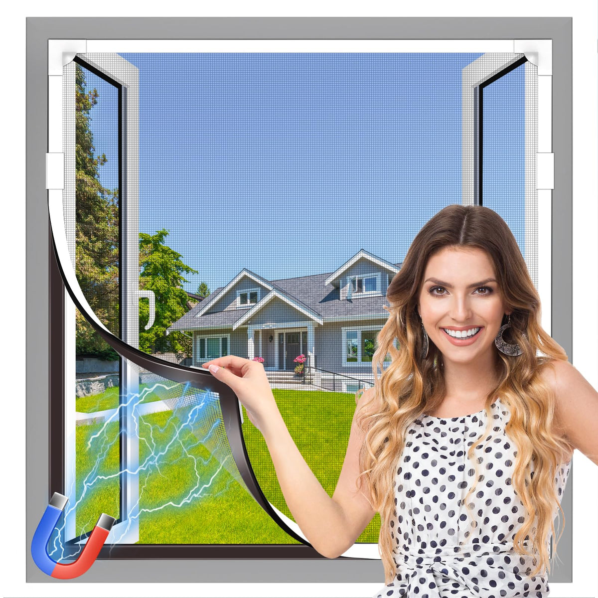 UtauHom window screen close-up highlights adjustable frame for a precise fit