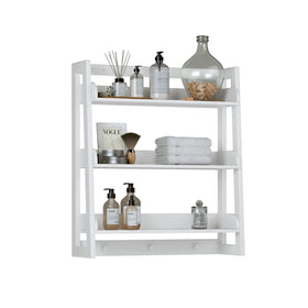 UTEX 3-tier bathroom wall shelf mounted over toilet for compact storage.