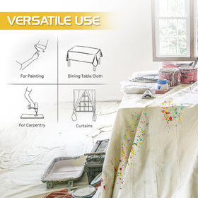 Utopia Home canvas drop cloth, 8oz thick, absorbs spills effectively