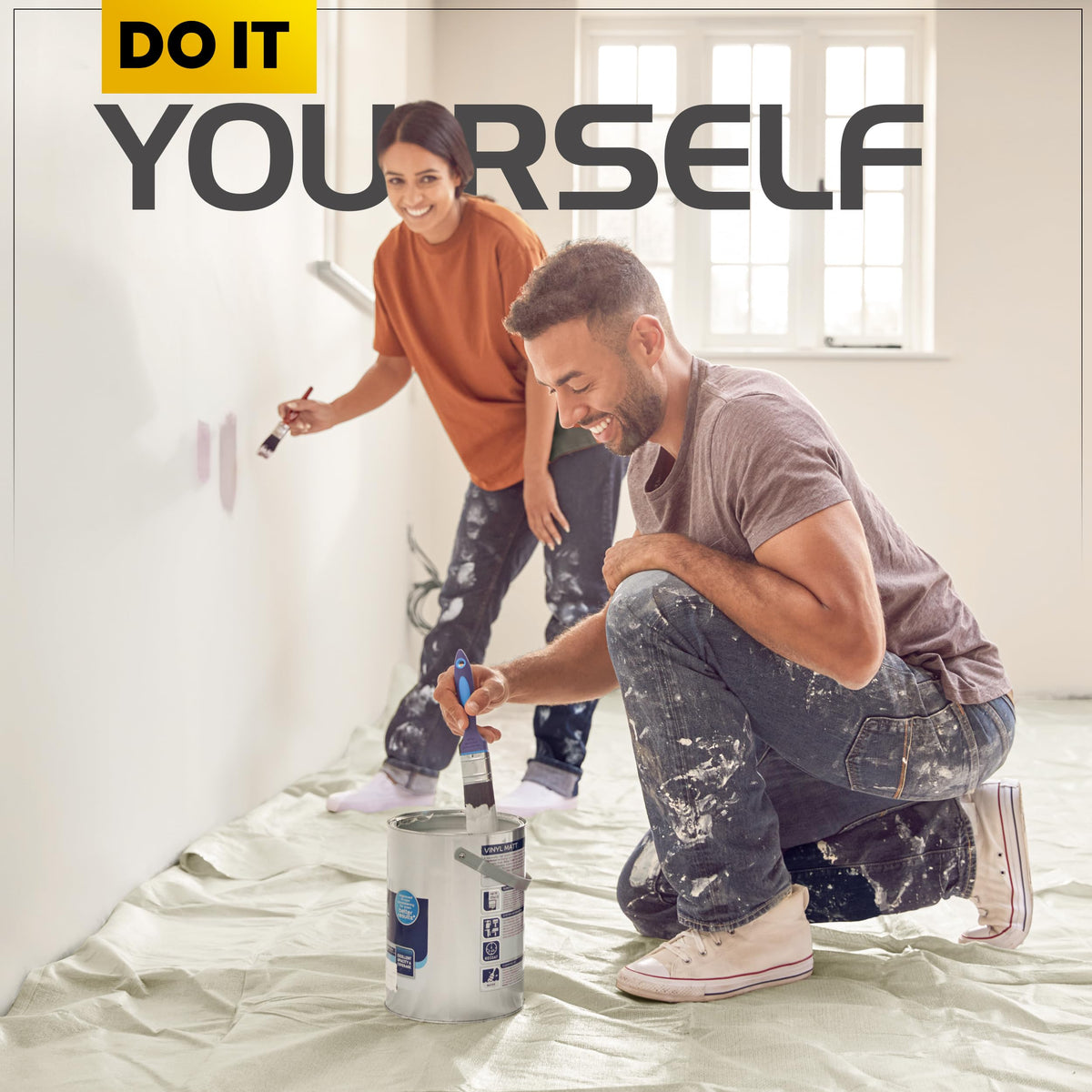 Utopia Home drop cloth shields floors and furniture during project