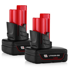 UTRBATT 12V 6.0Ah battery front view for Milwaukee compatibility.