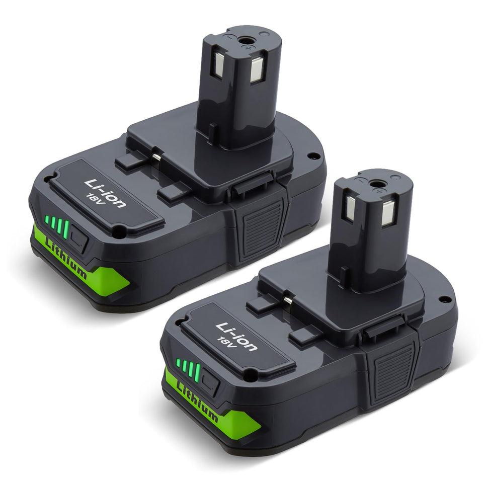 UTRBATT 3600mAh 18V battery front view showing robust design for Ryobi tools
