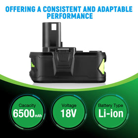UTRBATT high-capacity 6500mAh cell to maximize runtime.