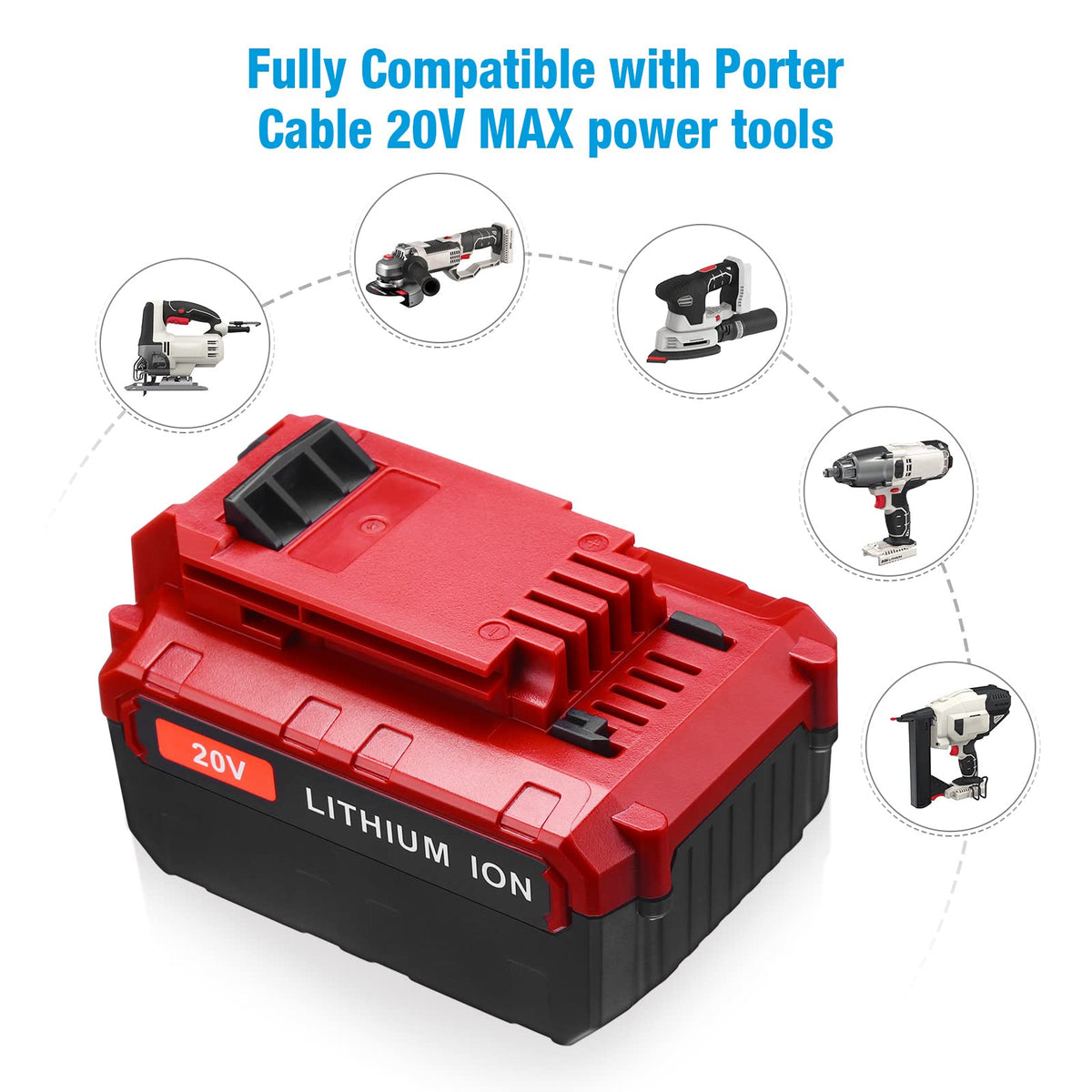 UTRBATT PCC685L replacement battery compatible with Porter-Cable tools.
