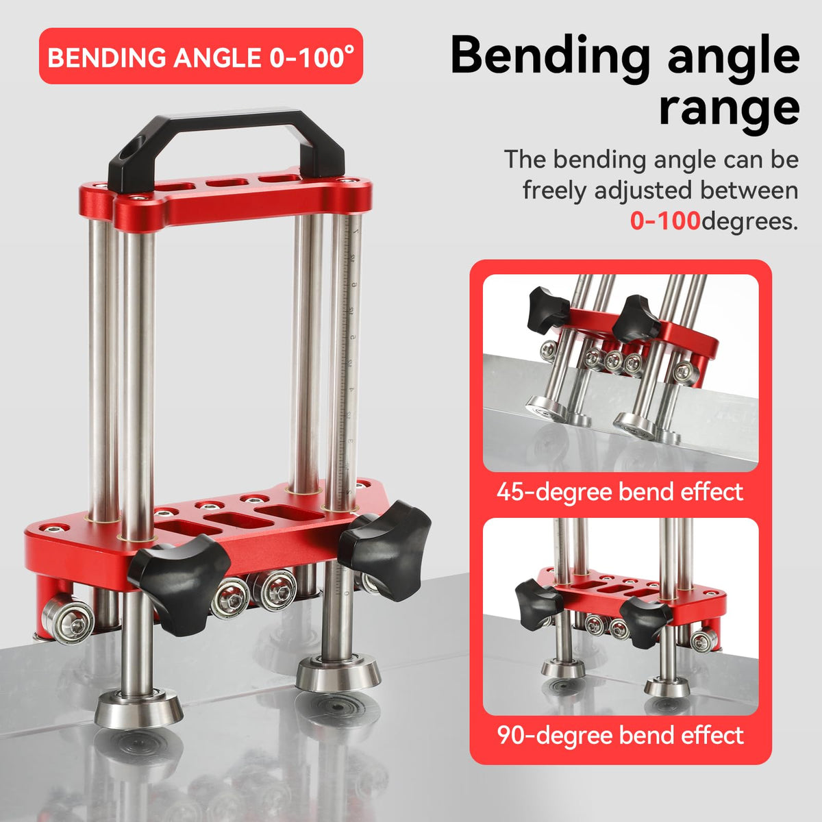Uttempt triple-wing bolt locking system in use for quick secure adjustment
