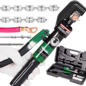 UTZIKO hydraulic cable lug crimper in action delivering strong 10-ton crimps