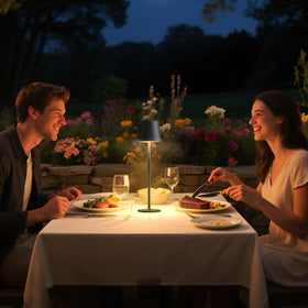 uuffoo lights used outdoors on patio, showcasing cordless convenience.
