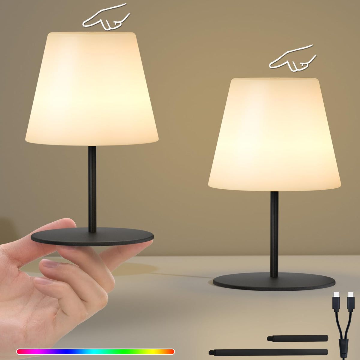 Uuffoo mini shower lamp RGB mode for customizable color ambiance.