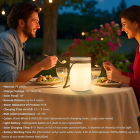 uuffoo solar table lamp lantern IP44 weatherproof design withstands rain