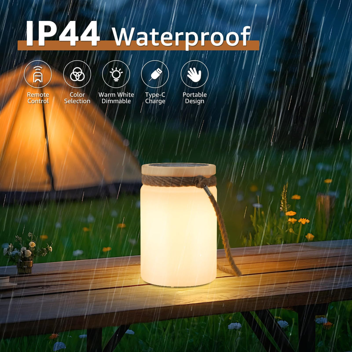 uuffoo solar table lamp lantern portable design for hanging or standing use