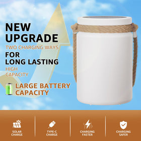 uuffoo solar table lamp lantern remote control for easy dimming and color change