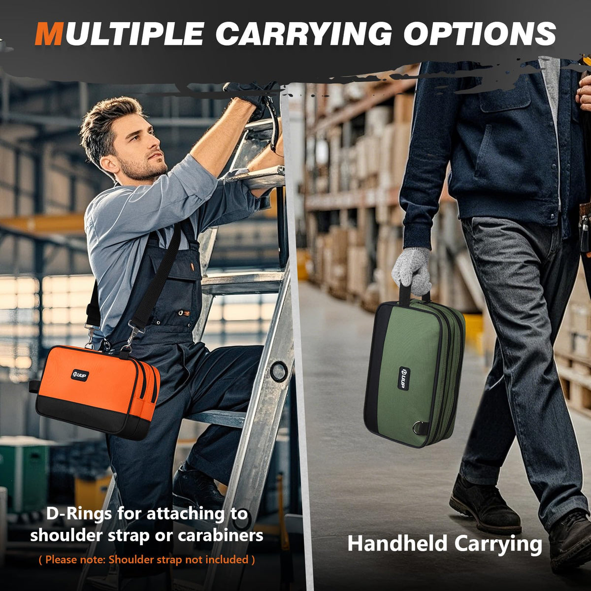UUP 12-inch tool bag tear-resistant Oxford exterior for durability.
