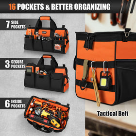 UUP 16-pocket tool bag interior keeps tools neatly organized