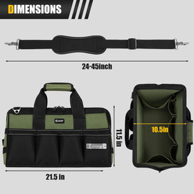 UUP 16-pocket organizer highlights dedicated pouches for hammers, screwdrivers, and more.