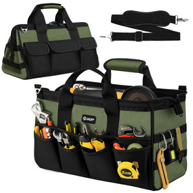 UUP 18-Inch Tool Bag top view showing spacious organization for tools.