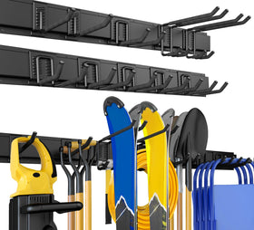 UUP 64-inch garage storage wall-mount showcasing organized tool slots for easy access