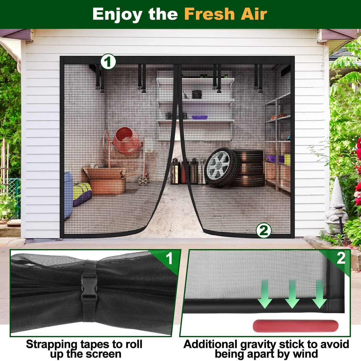 UUP breathable mesh view through garage screen inviting airflow