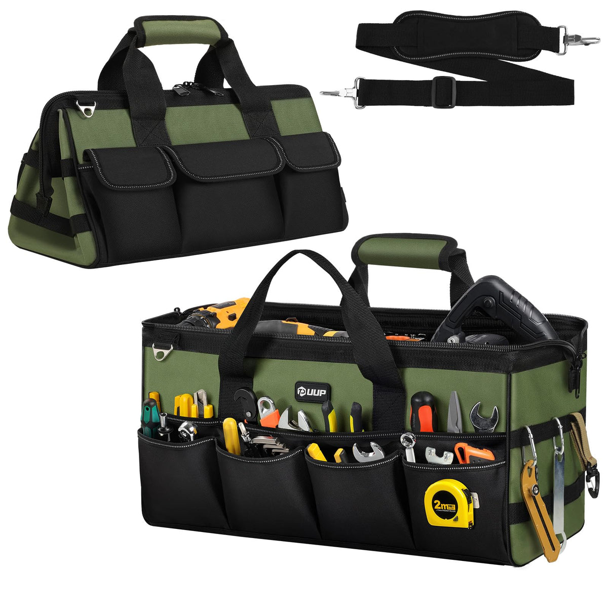 UUP heavy duty tool bag 20-inch with rugged exterior keeps tools organized on the job.