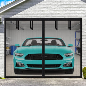 UUP single 8x7 ft garage door screen in action for bug-free ventilation