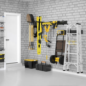 UUP space-saving wall-mounted rack freeing floor space for activities