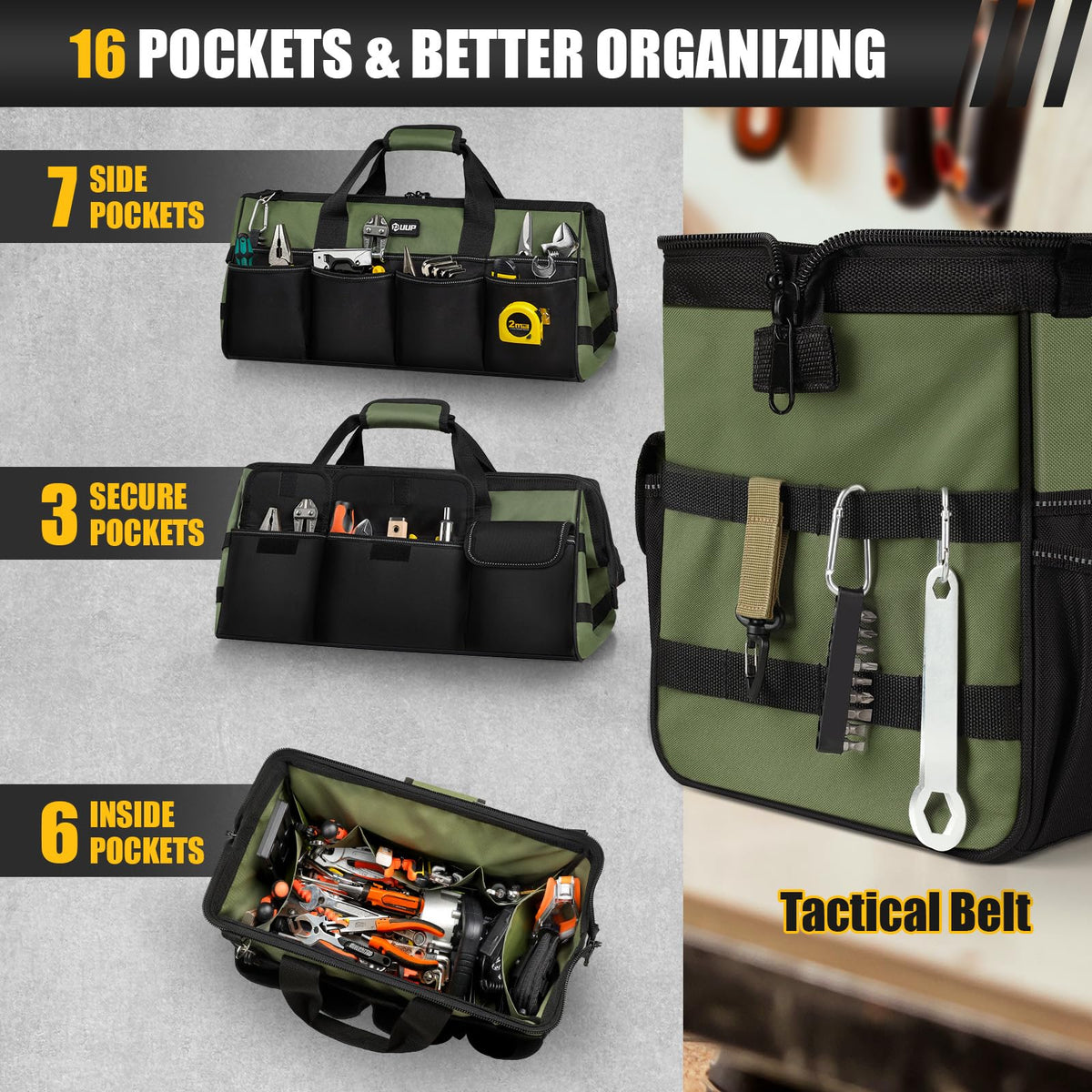 UUP tactical MOLLE bag attaches extra gear for a versatile workspace.
