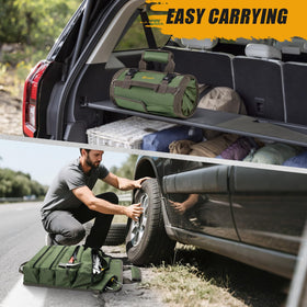 UUP Tool Bag Roll Up in green for trucks, boats, and bikes.