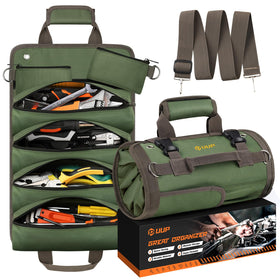 UUP Tool Bag Roll Up in green with organized compartments for quick tool access.
