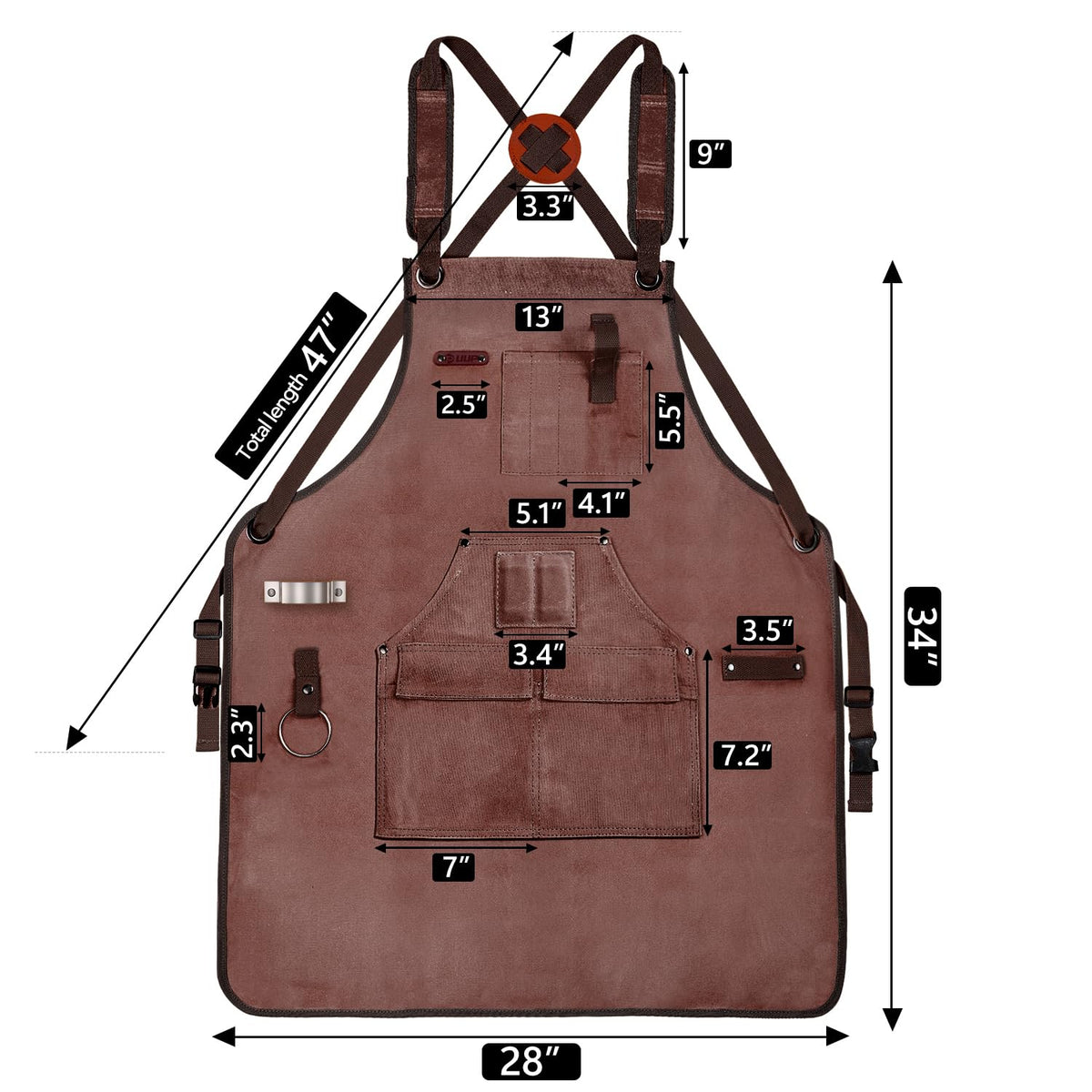 UUP Woodworking Apron adjustable fit from S to 3XL.