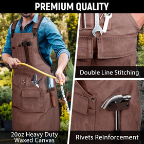 UUP Woodworking Apron cross-back strap for comfortable wear.