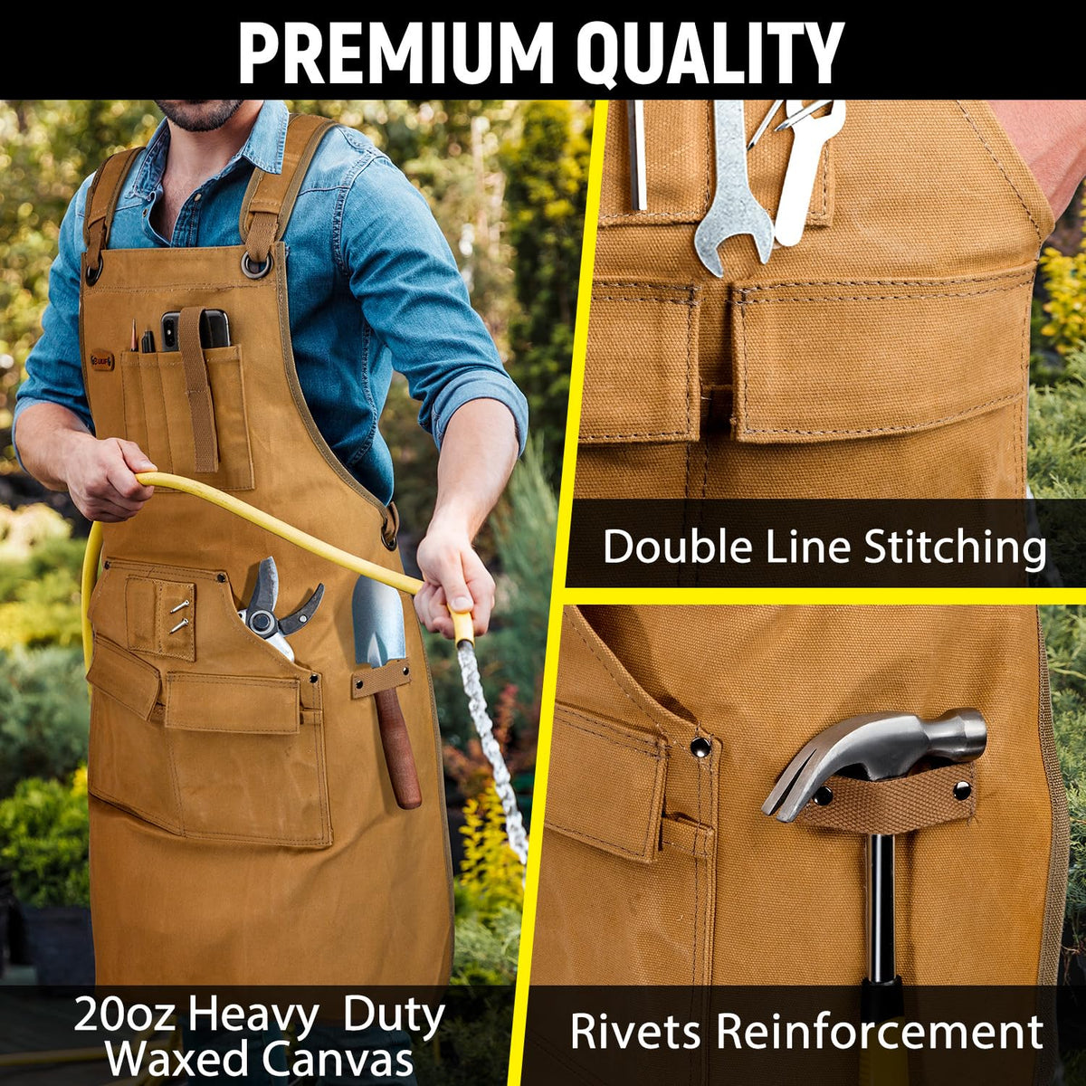 UUP 20oz waxed canvas offers water resistance and durable performance.