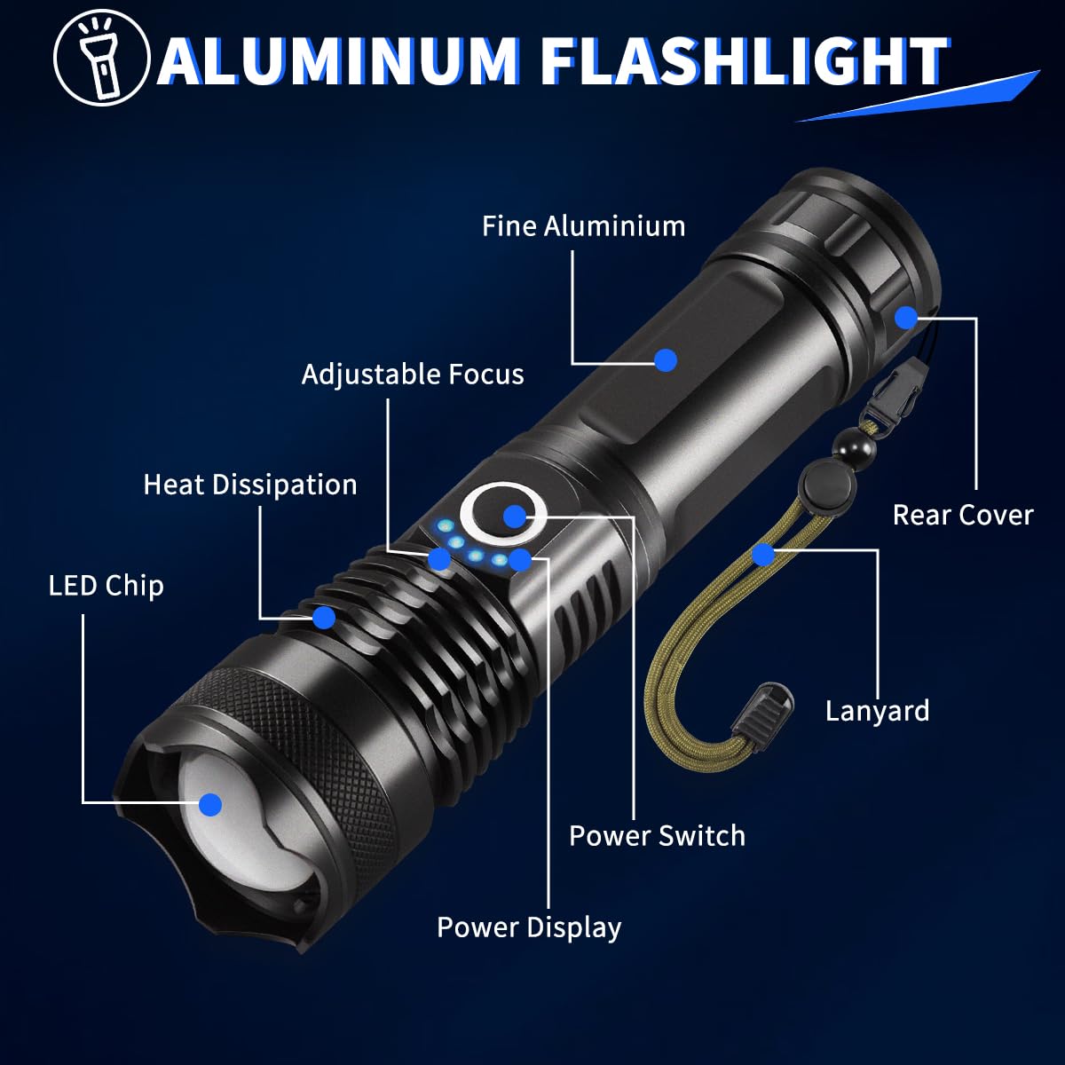 UUYEE Tactical aluminum body delivers durability and light weight.