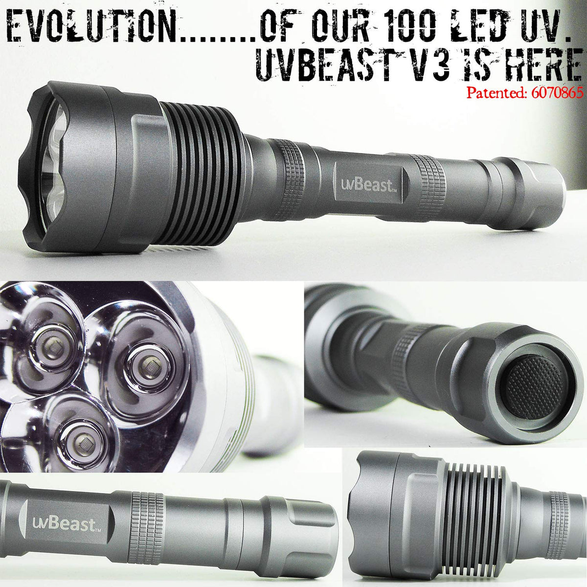 uvBeast V3 long-range beam reaches 70ft for wide-area checks.