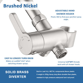 Uvish hand shower holder brushed finish keeps handheld spray secure