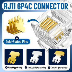 Uvital RJ11 plug with crimp end for secure repairs