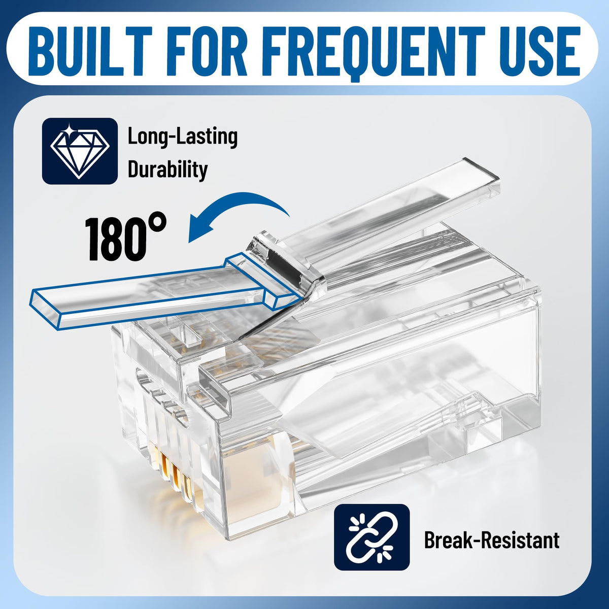 Uvital RJ11 plug on flat cable compatible with various cords