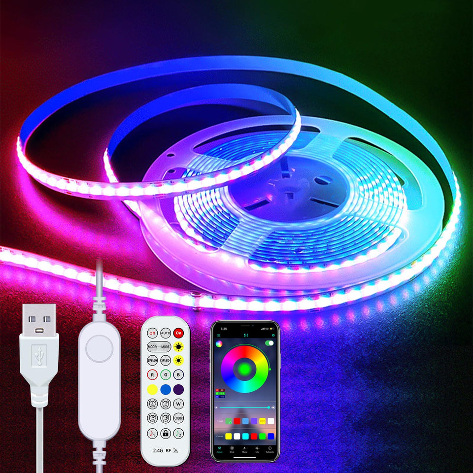 UVTaoYuan RGB COB LED strip 6.56 ft with vivid color for dynamic home decor